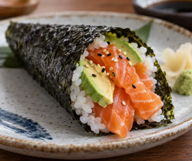 Temaki de salmão